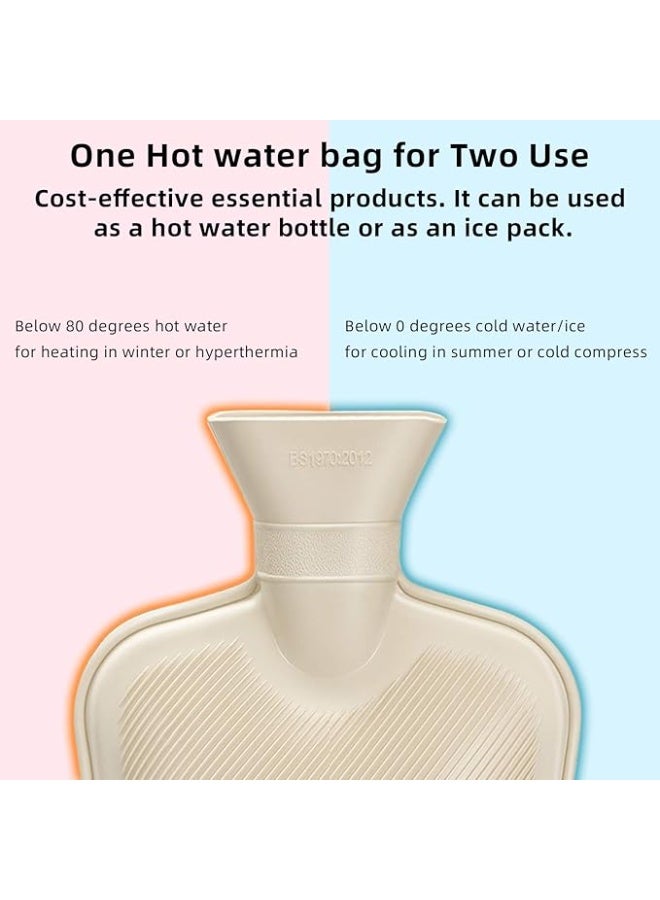 Classic Rubber Hot Water Bottle with Removable Soft Cover - Multi-Purpose Heating Bag for Cramps, Neck, and Shoulder Pain Relief - Hot & Cold Therapy Pack - Image 4